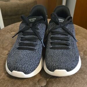 Skechers Black and Gray Knit Sneakers